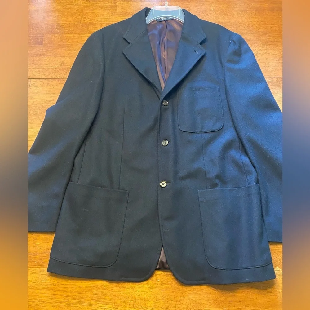 Polo Ralph Lauren Wool Blazer/Coat with Tartan Plaid Collar